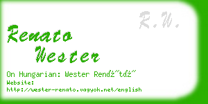 renato wester business card